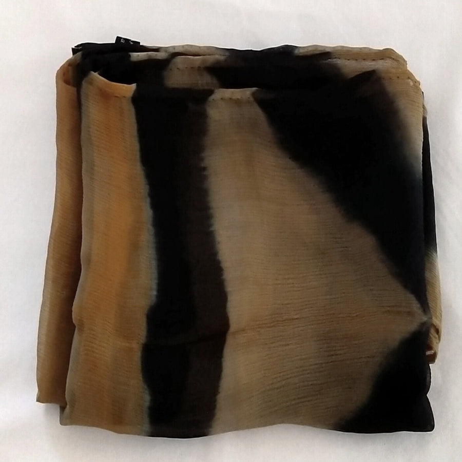 Autumn Gold  & Black Silk Chiffon Wrap handmade by Neelam Singhal