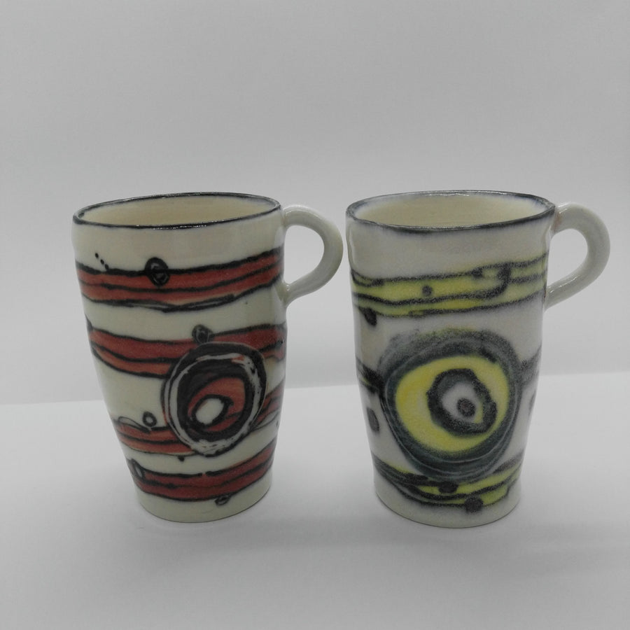 Ceramic mug (red) hand made by Heidi Francis.