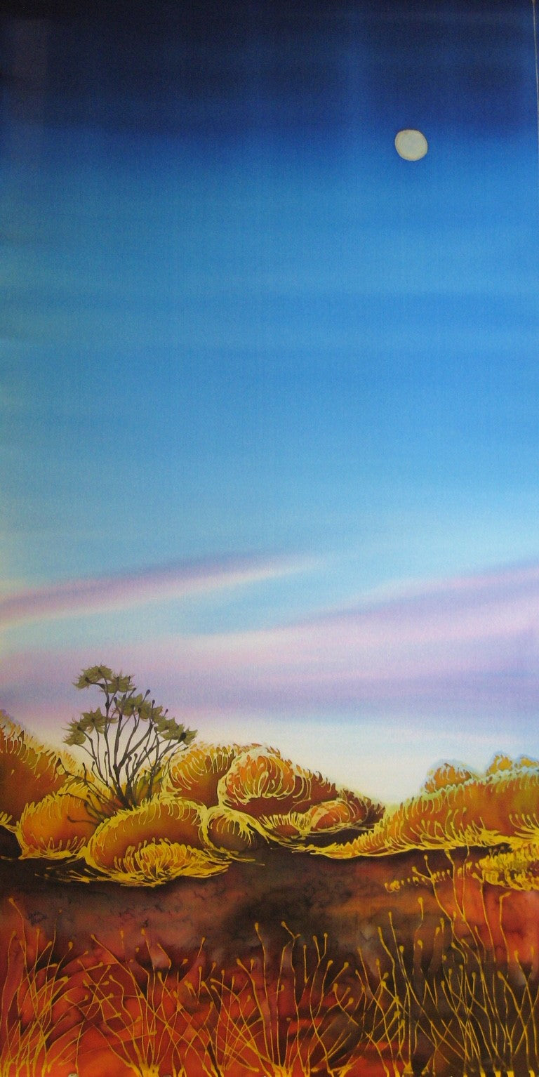 Wallhanging hand painted on silk by Jane Hinde