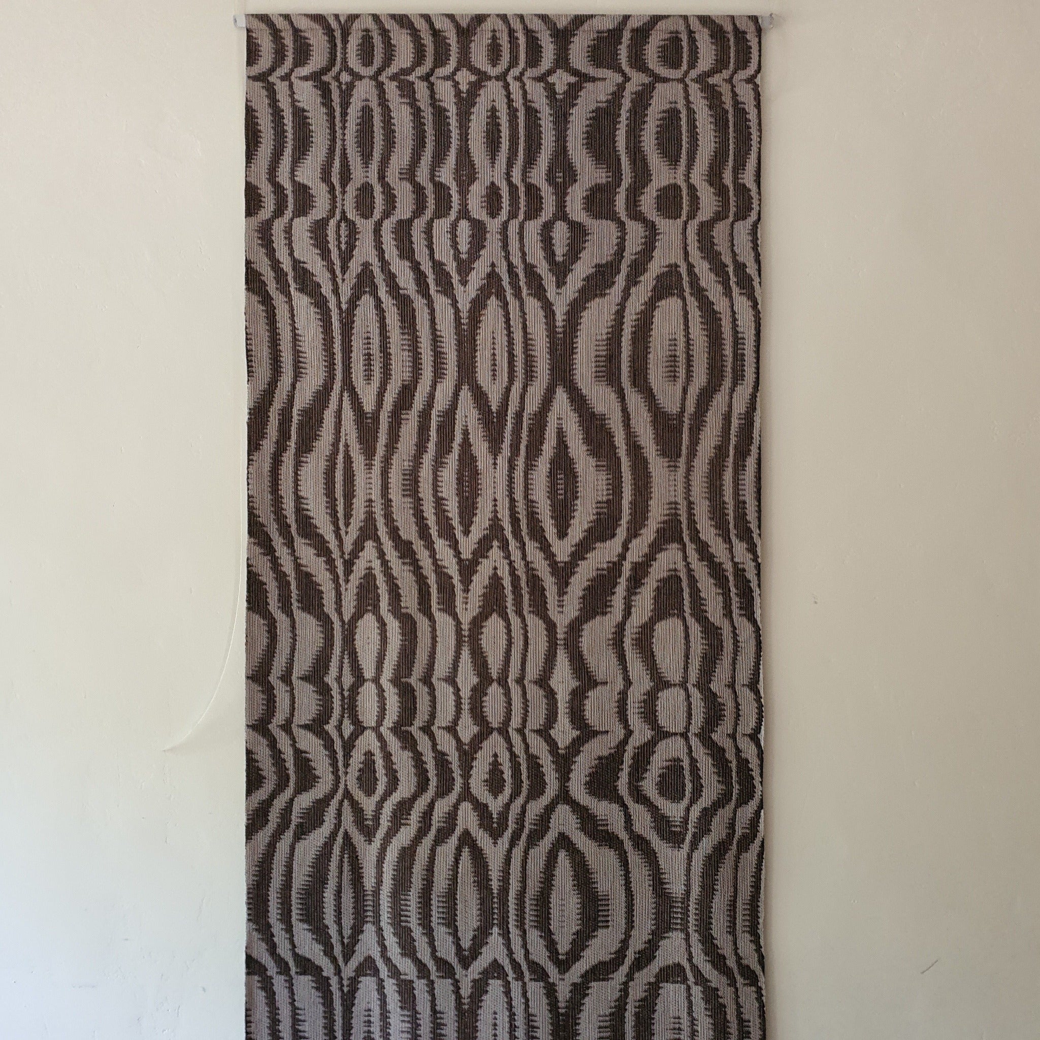 Natural and brown silk wall hanging