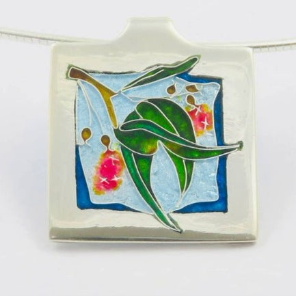 Fine Silver Cloisonné Enamel Pendant by Laura Haszard