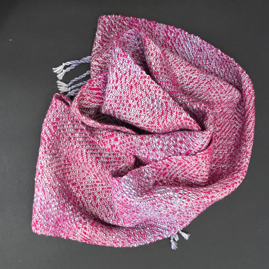 Merino-silk blend scarf, handwoven by Joy Dodd