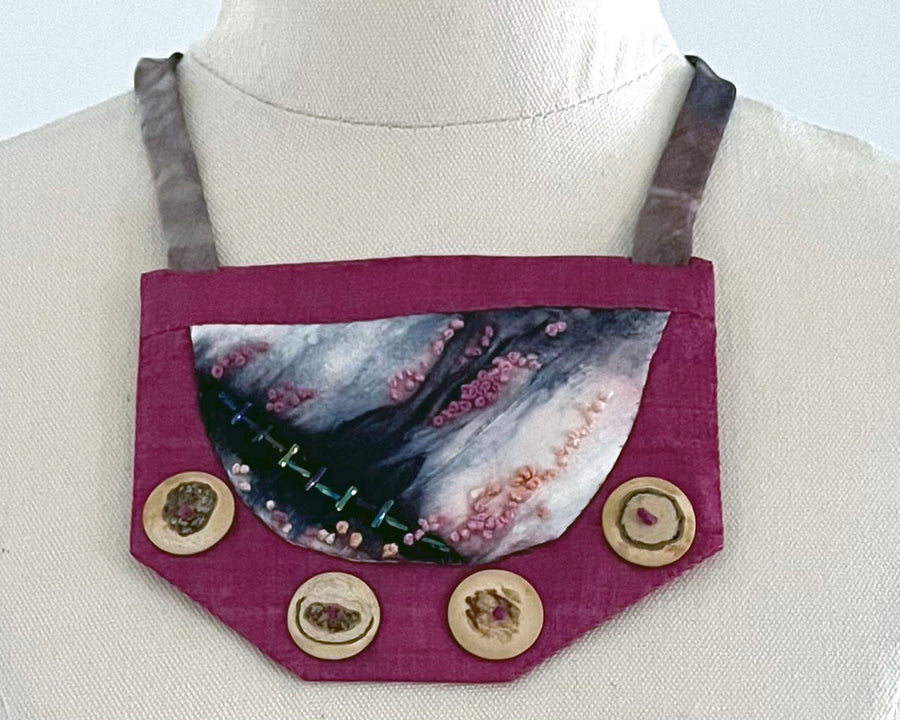 ‘Fuschia’ silk neckpiece by Neelam Singhal