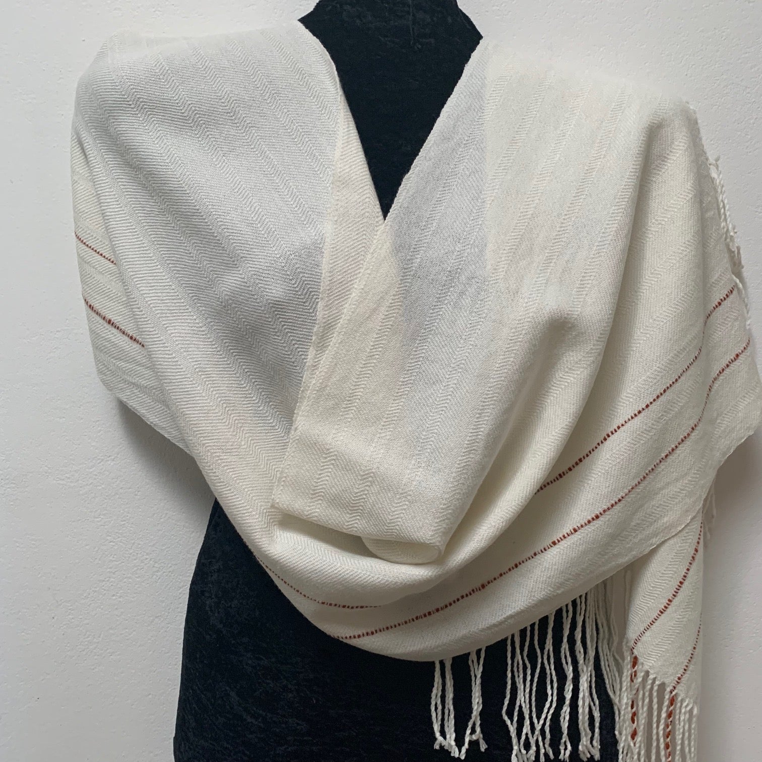Handwoven scarf in wool by Helen Wilder