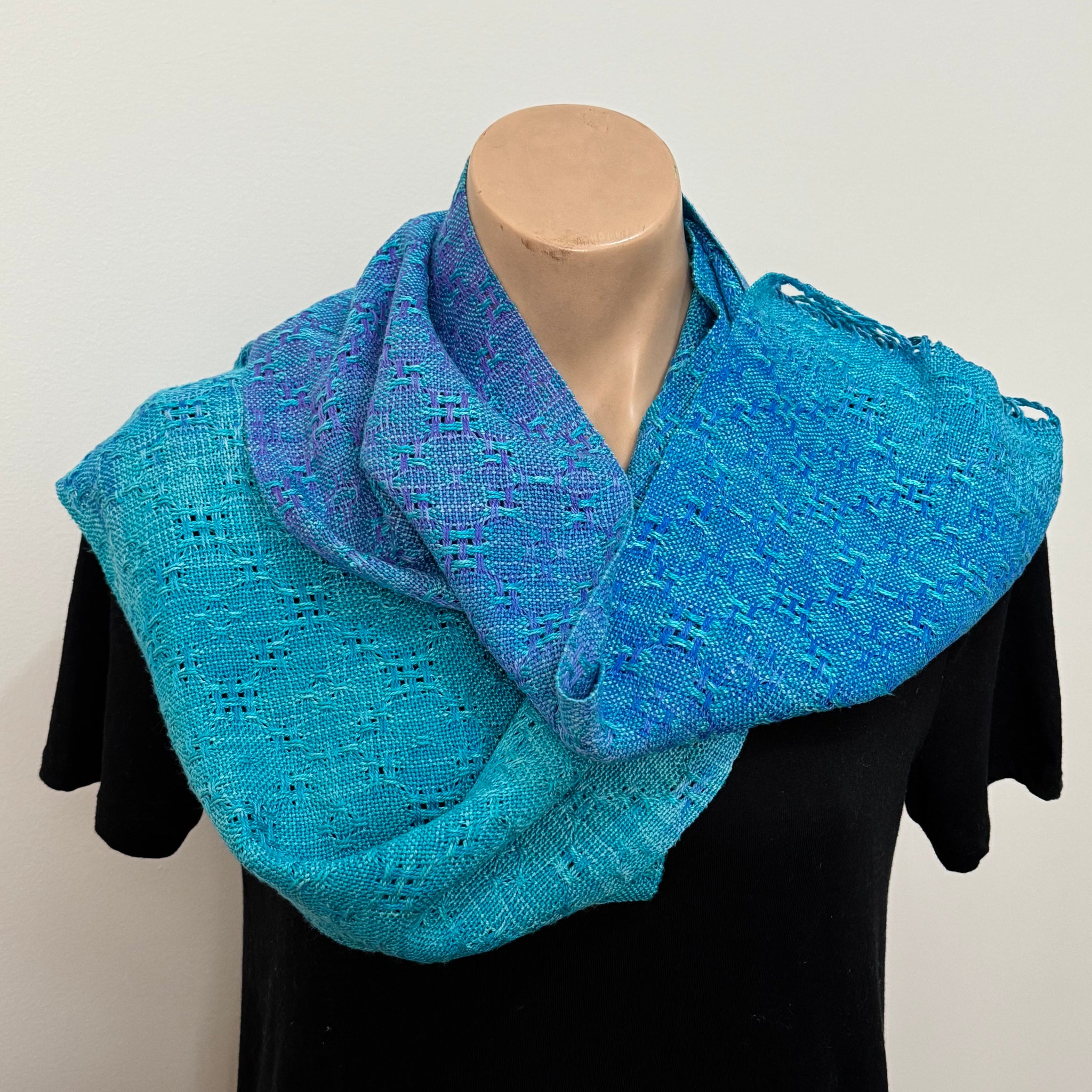 Silk scarf handwoven by Joy Dodd