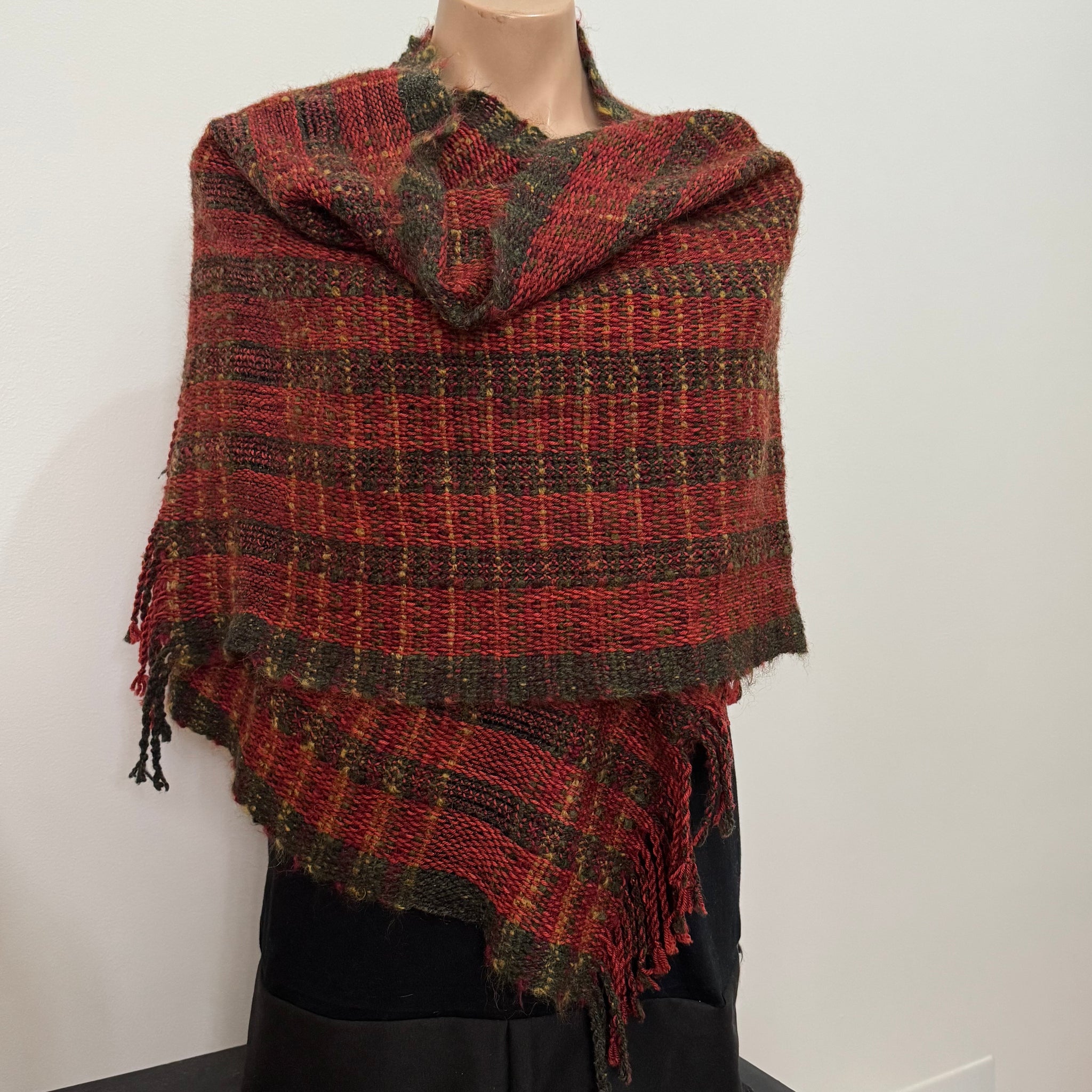 Warm and cuddly merino/mohair shawl handwoven by Joy Dodd