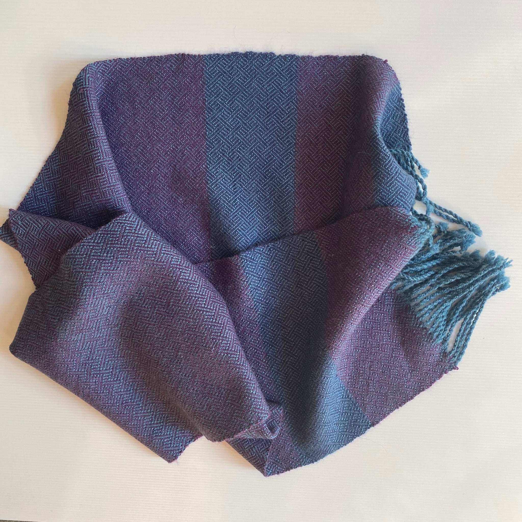 Fine merino silk blend scarf handwoven by Joy Dodd