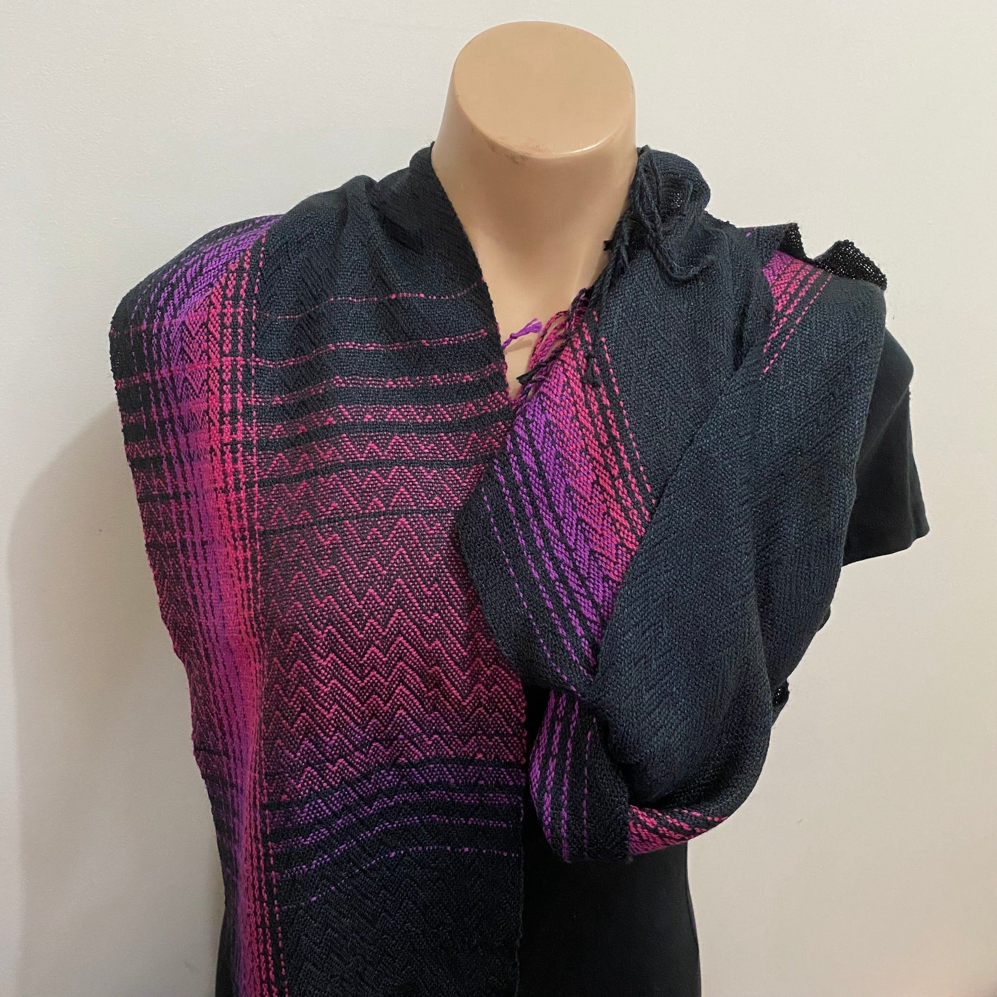 Tussah silk scarf handwoven by Joy Dodd