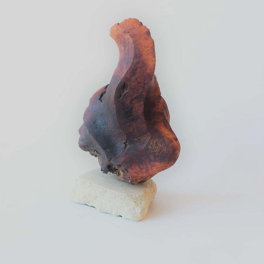 Phoenix Flame Wood Sculpture hand carved by Leon Straker