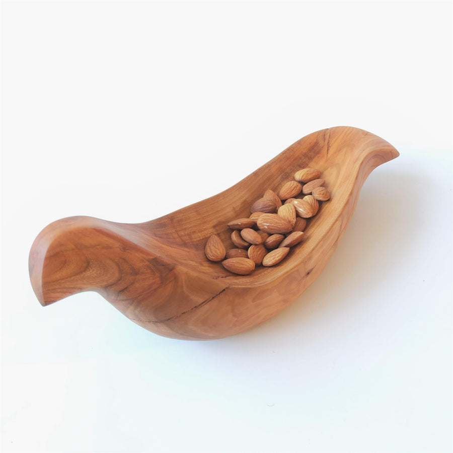 Cherry Tree Bird Bowl handcarved by Leon Straker