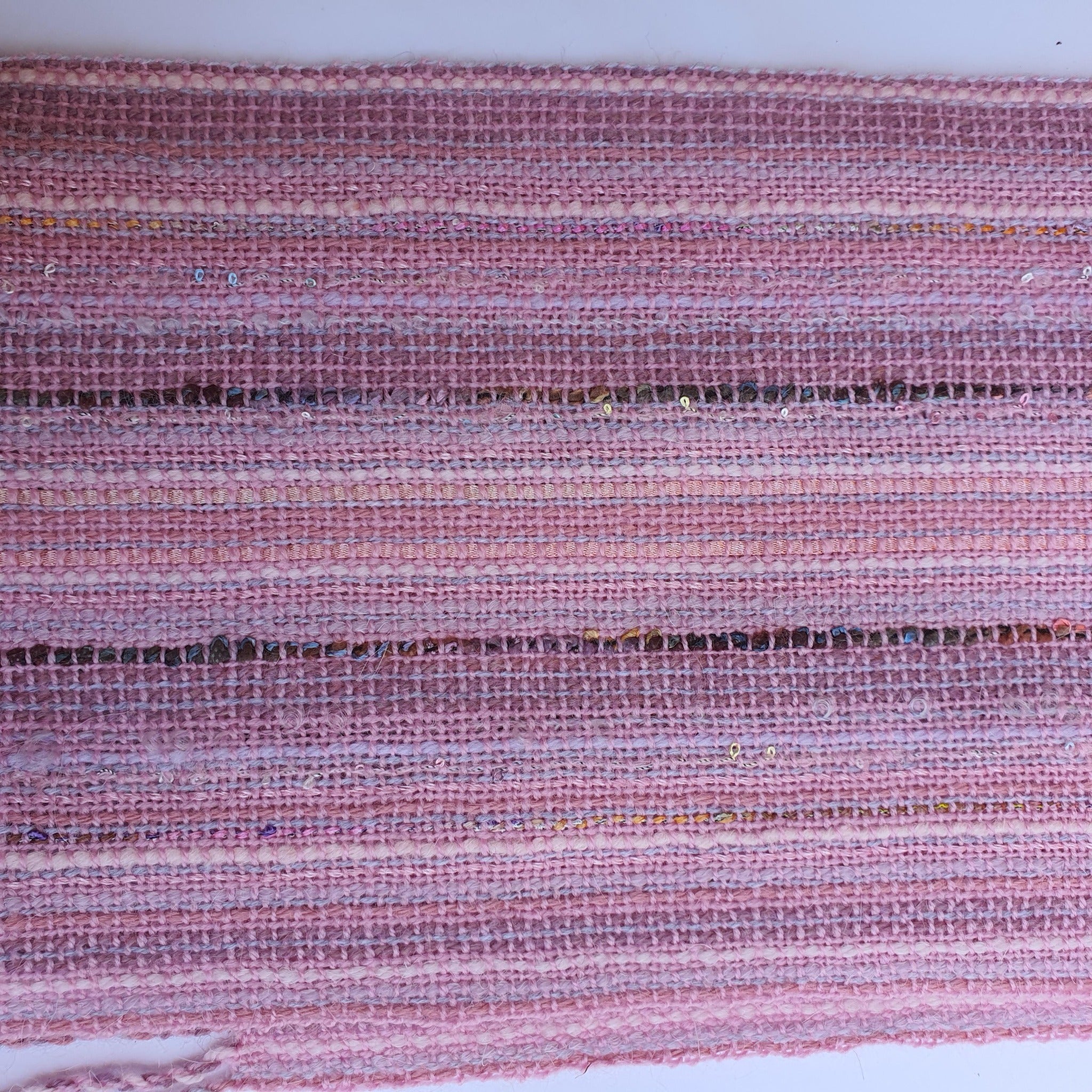 wool and accent yarn handwoven scarf