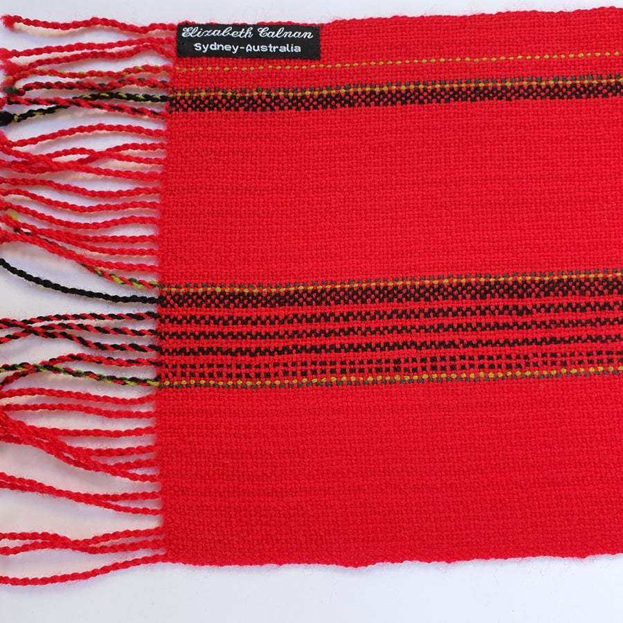 red wool scarf