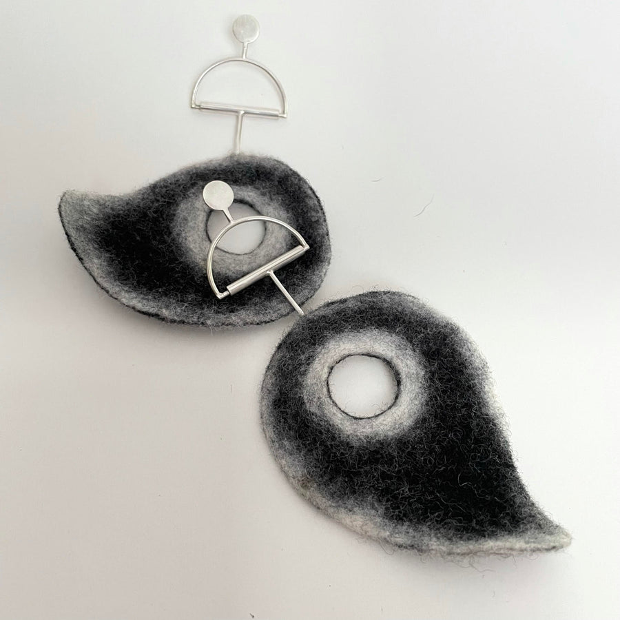 Silver Earrings "Sisters 2021" handmade by Pam de Groot
