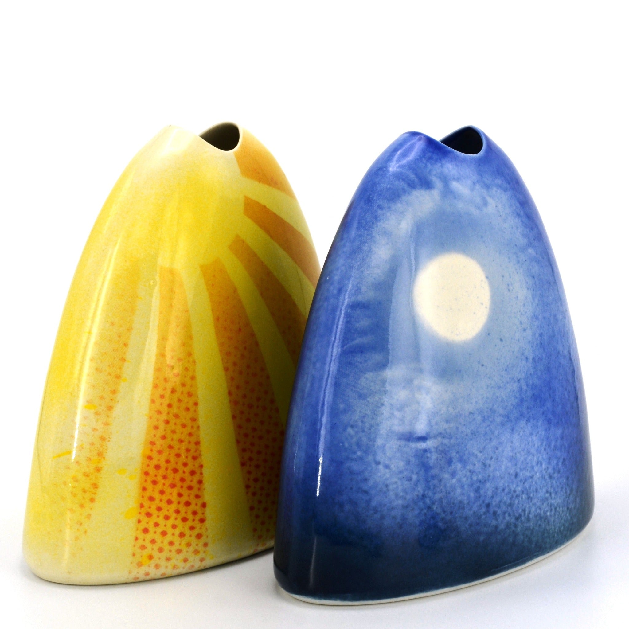 Porcelain vases "Sunshine" & "Moonlight" by Brett Smout