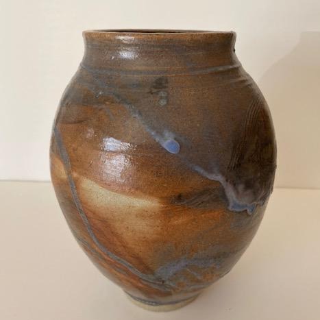 Stoneware vase with cobalt by Gillian Dodds