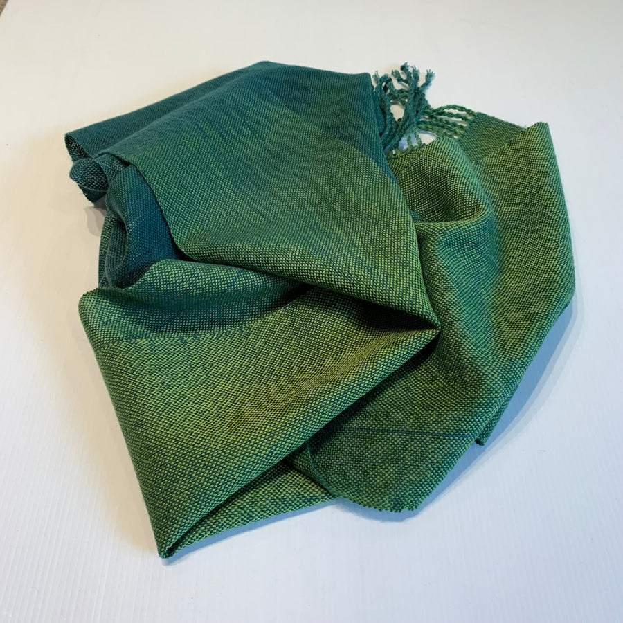 Woollen scarf handwoven in plain weave by Helen Wilder