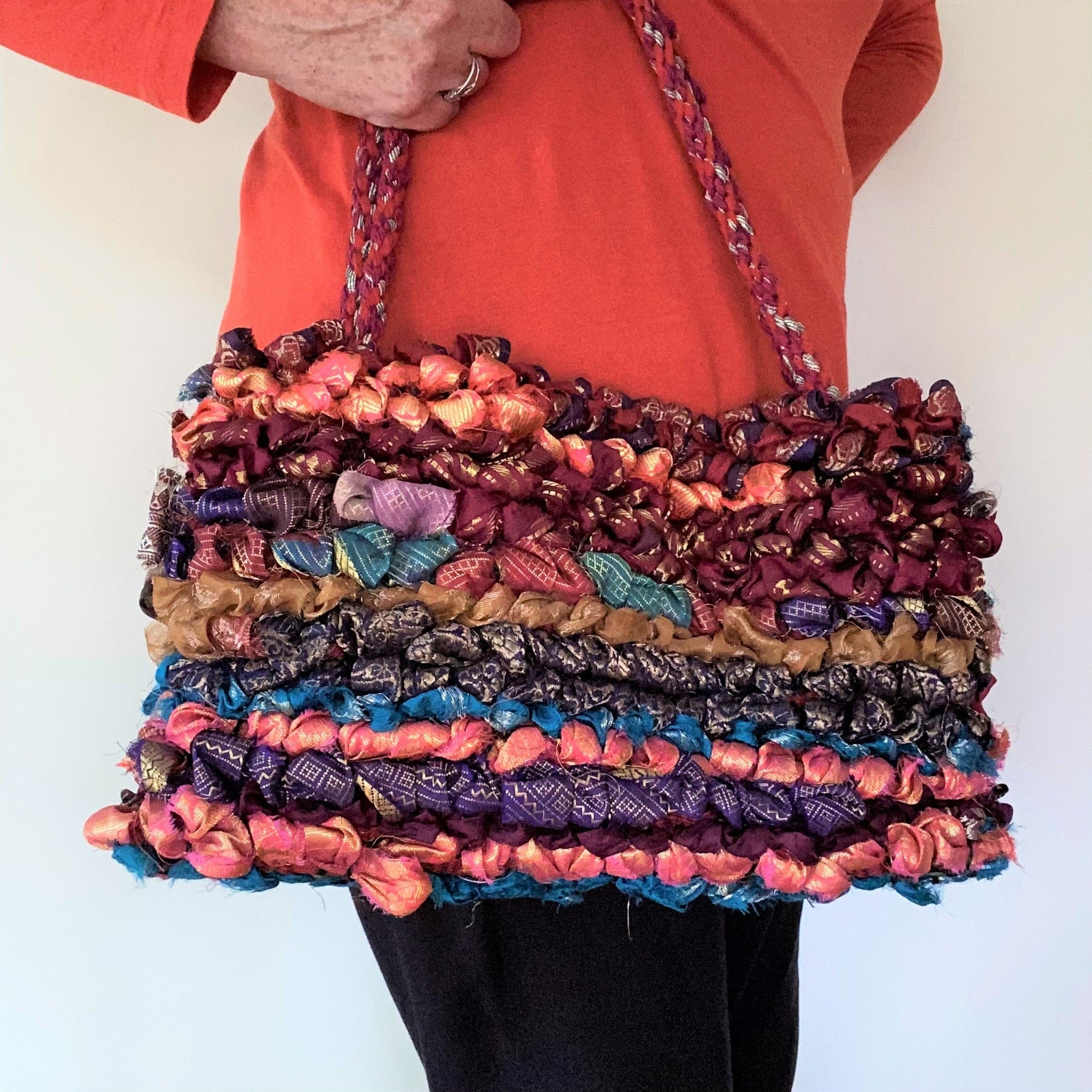 Handwoven Silk Ribbon handbag by Joy Dodd