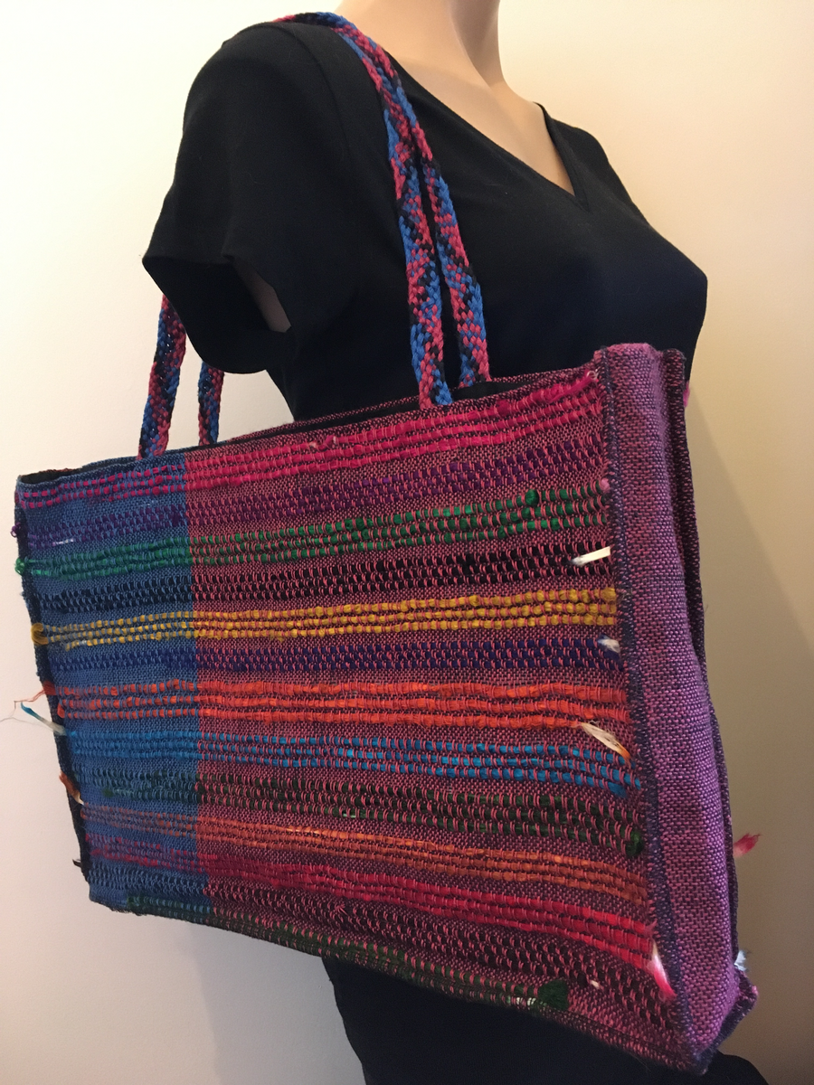Tote bag handwoven by Joy Dodd