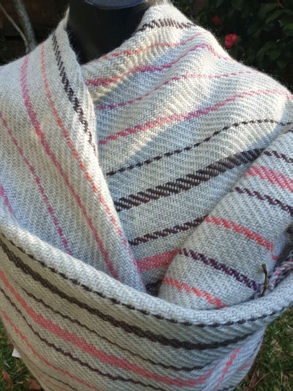 Soft mohair & wool hand woven shawl/wrap