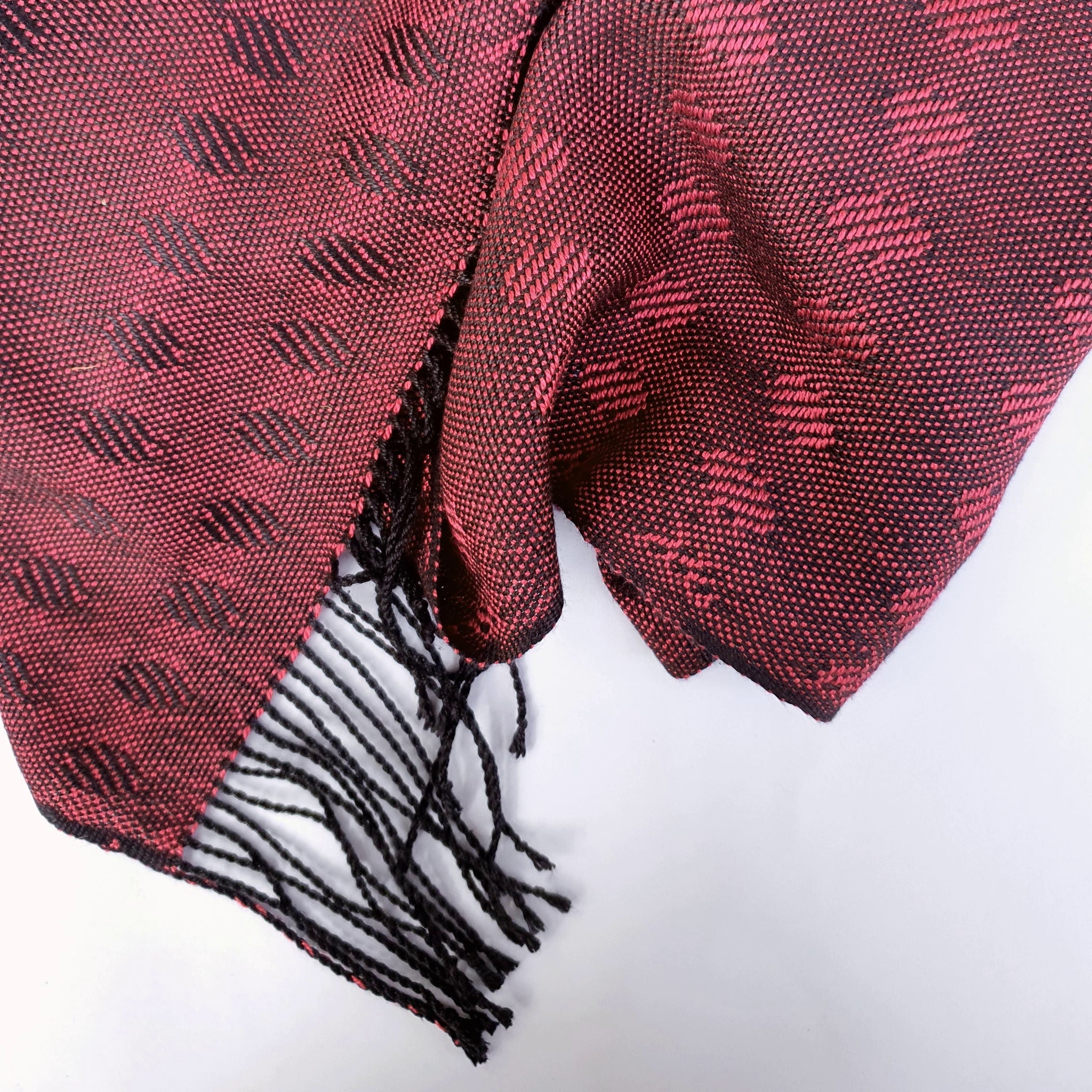 Detail of Silk Scarf  Handwoven by Liz Calnan