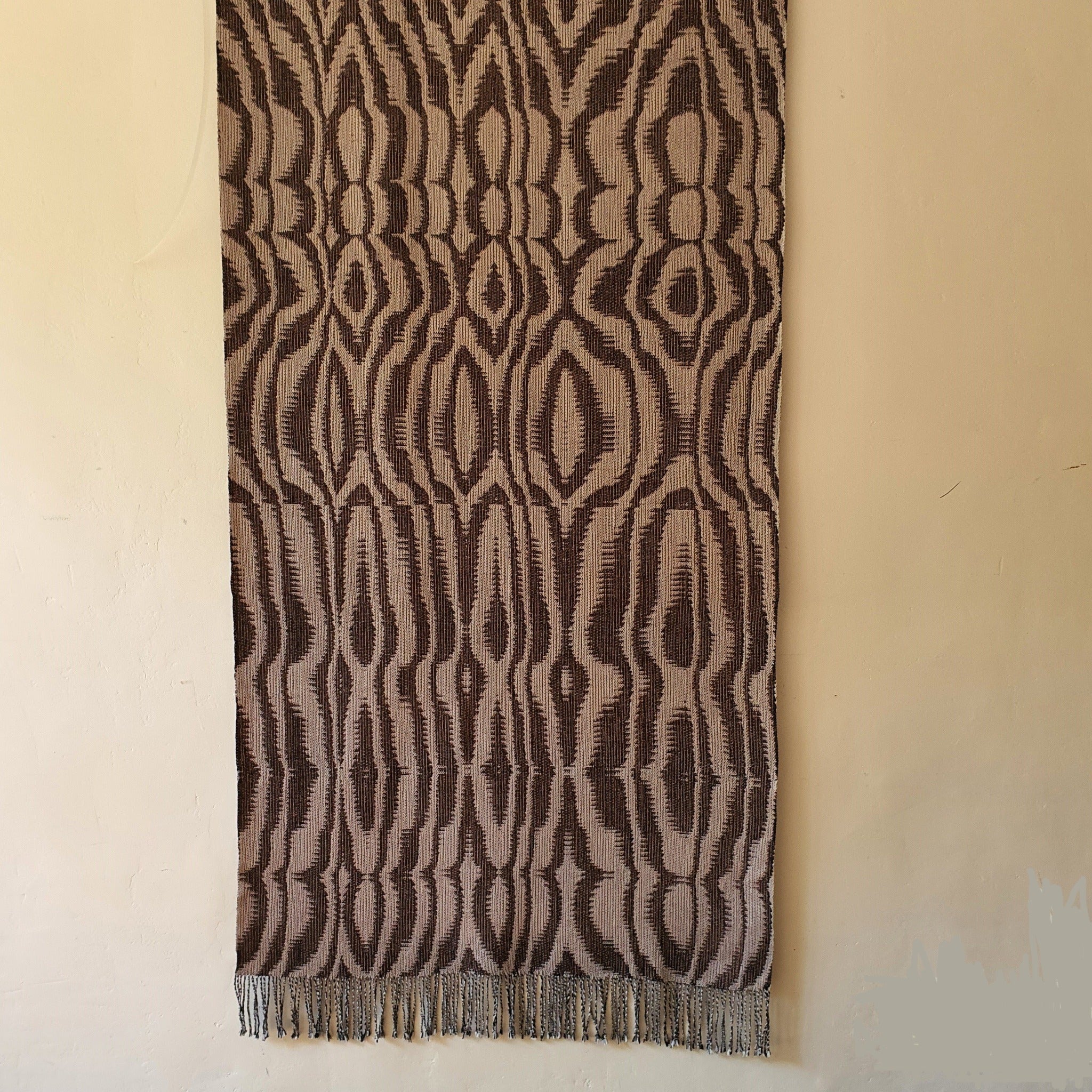 Natural and brown silk wall hanging